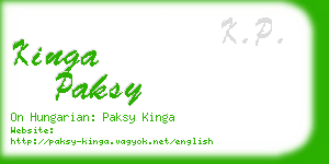 kinga paksy business card